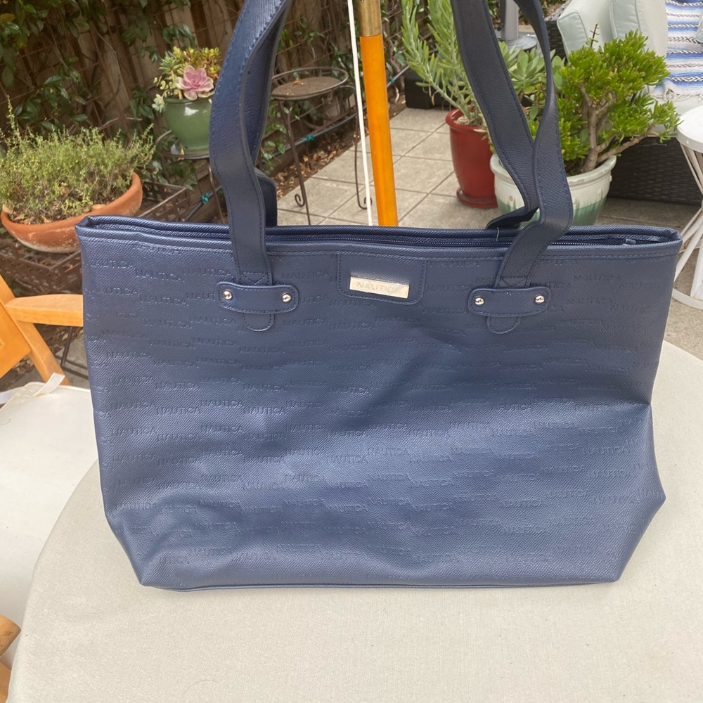 Nautica Dark Blue Embossed Tote